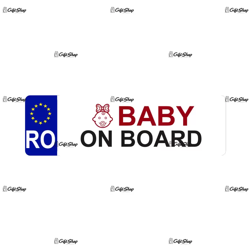 Baby on board girl, indicator masina, dimensiune 200x60 mm